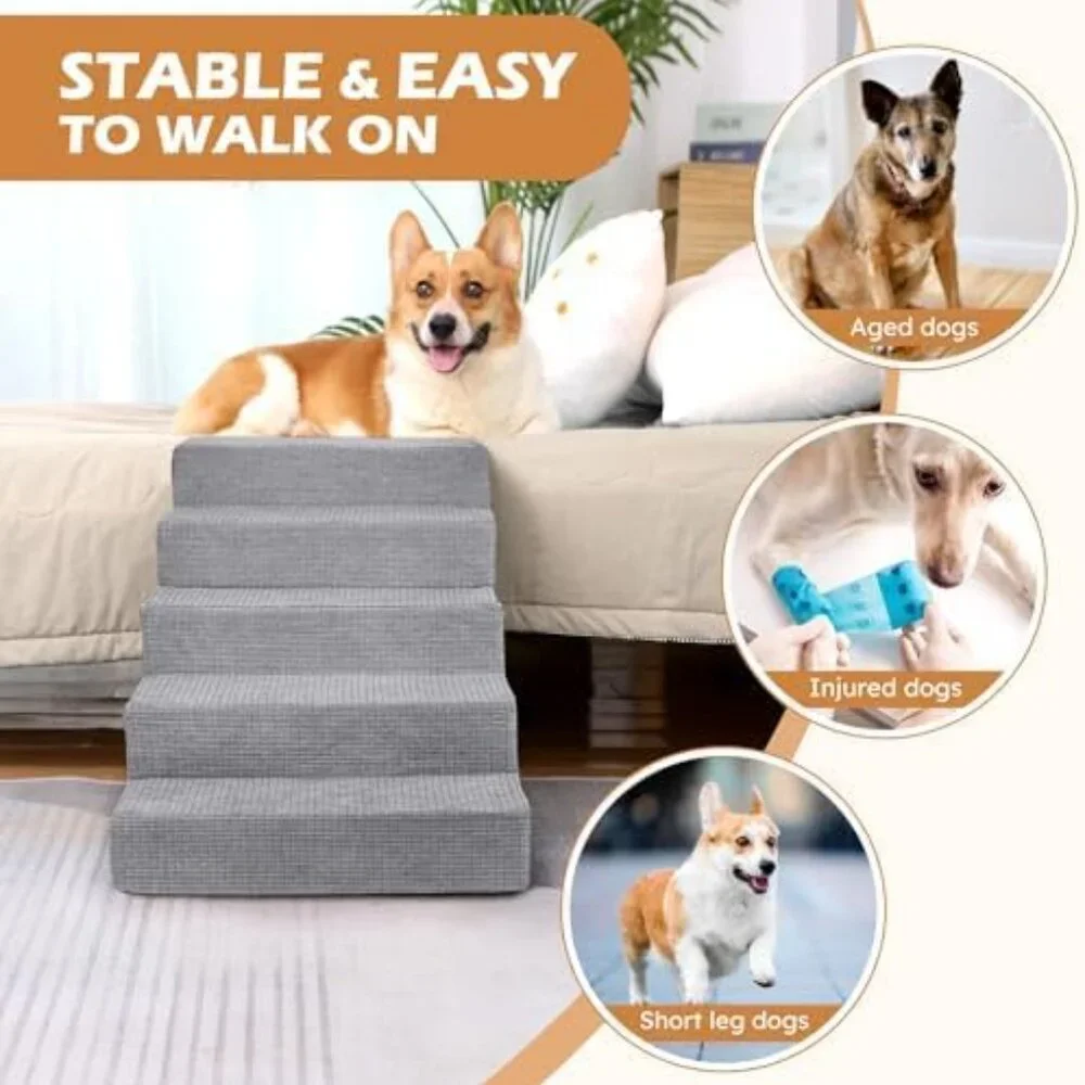 Heeyoo Dog Stairs for Small Dogs,5-Step